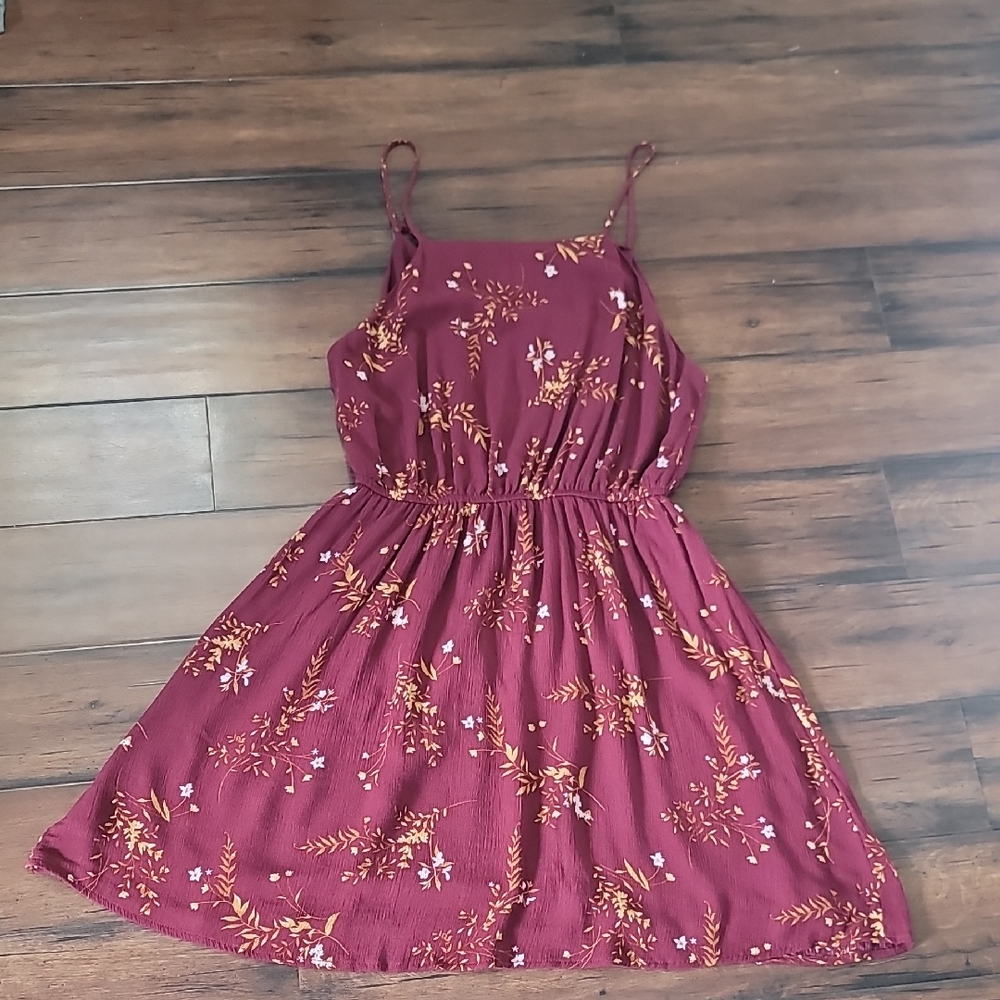 Forever 21 Burgundy Floral Kids Dress